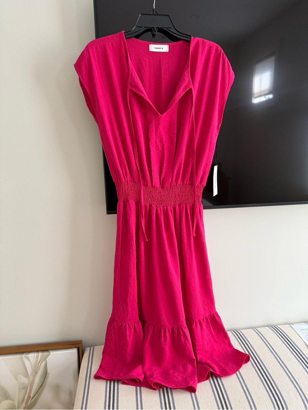 YANA K sz small pink midi dress NEW